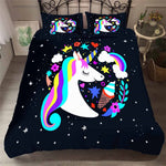 3D Bedding Set Unicorn